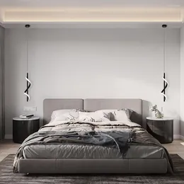Lampes suspendues Lustre en spirale nordique minimaliste suspendu LED atmosphère moderne métal pour salon salle à manger