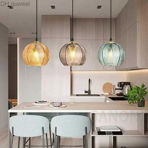 Hanglampen Noordige stripglas kroonluchter modern keukeneiland gebruikt in restaurants slaapkamers huisdecoratie kroonluchters yq240410
