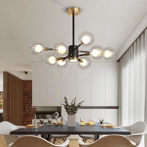 Lámparas colgantes de estilo nórdico para restaurante, comedor, lámpara colgante, decoración sencilla y moderna para el hogar, accesorios de iluminación creativos de cristal de frijol mágico