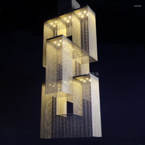 Lámparas colgantes Lámpara de borla nórdica Personalidad creativa Tienda Restaurante Sala de estar Penthouse decorativo Villa Escalera simple Araña