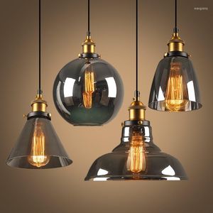 Lampes suspendues nordique Vintage lumières lampe à main en verre industrielle pour salle à manger Bar décor rétro Luminaire Suspension luminaires de cuisine