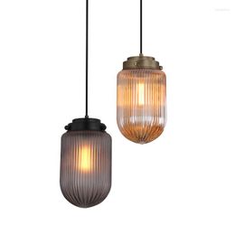 Lampes suspendues nordique Vintage vitrail lampe salle à manger lampes suspendues cuisine luminaire Loft industriel Suspension décor