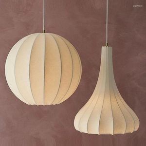 Hanglampen Nordic Wabi Sabi Led-verlichting voor woonkamer Minimalistische zijden kroonluchter Bar Eetkamer Slaapkamer Loft Hanglamparmatuur