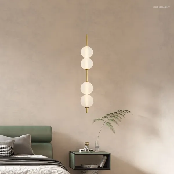 Lámparas colgantes Nordic White Glass Araña Metal de oro para la sala de estar de la cama El Shop Office Art Deco Accesorios de iluminación Cable ajustable