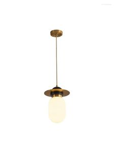 Hanglampen Noordelijke witte ovaal lamphead lichten Slaapkamer Modern restaurant Aisle Dining Room Studie Koperen deco -armaturen