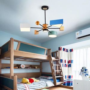 Lámparas colgantes, lámpara de madera nórdica de 220V para niños, bebés, niños, dormitorio, luz colgante de techo para sala de estar, temperatura de 3 colores, 42W