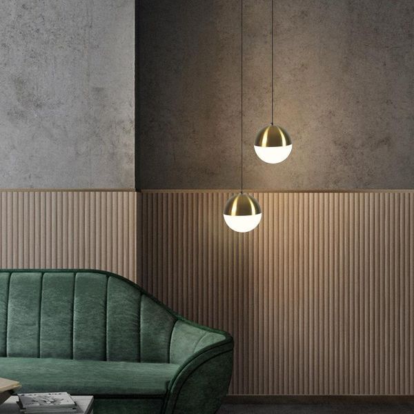 Lampes suspendues Europe du Nord Simple bricolage ligne lustre salon chambre salle à manger étude escaliers chevet éclairage en verre