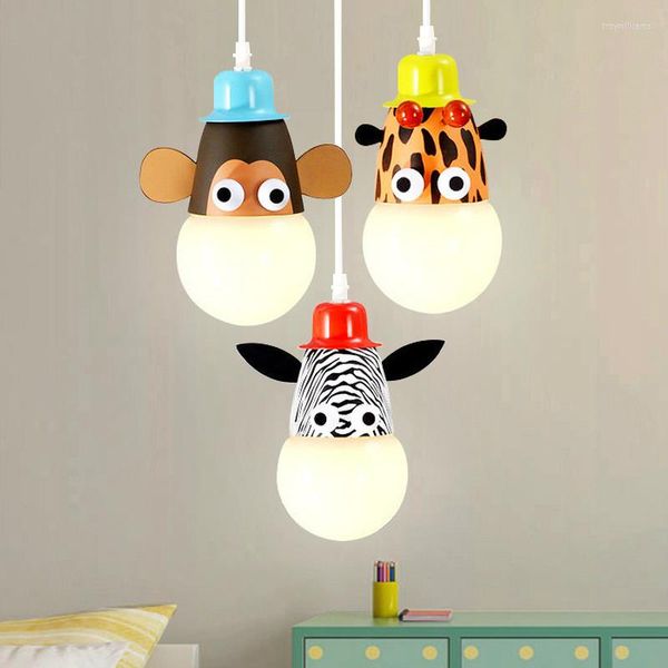 Lámparas colgantes novedad Animal de dibujos animados luz colgante dormitorio encantador lámpara de habitación para niños decoración del hogar accesorios Led colgantes