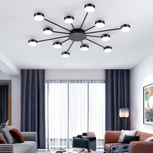 Lampes suspendues nouveauté plafonniers irréguliers en métal pour foyer lampe noire dorée Surface montée luminaire de chambre à coucherPendant