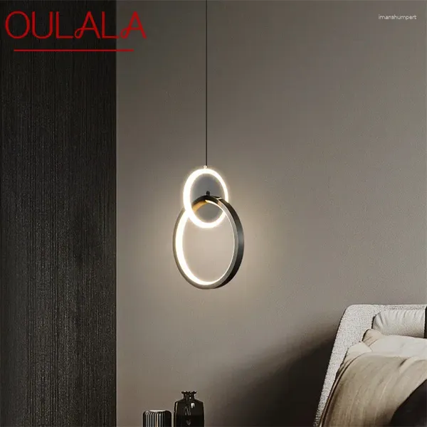 Lampes suspendues Oulala moderne lustre en cuivre noir LED 3 couleurs créative décorative suspension pour la maison chambre à coucher