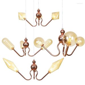 Lampes suspendues boule ovale plafond suspendu diamant lumière bois ampoule lampe ronde cuisine design de luxe