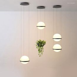 Hangende lampen palma suspensielamp modern led led Nordisch zwart licht restaurant woonkamer slaapkamer bar bar decor plant glas