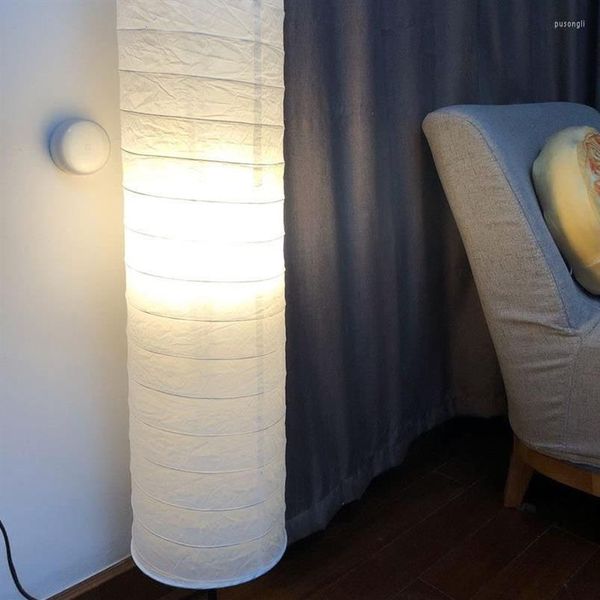 Lámparas colgantes Lámpara de papel Linterna de piso Sombra de arroz Alto Japonés De pie Columna blanca Square355O