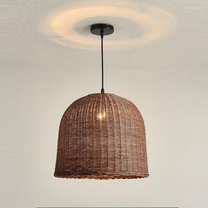 Hanglampen Pastoraal Creatief Rotan Kroonluchter Boerderij Dineren Thee Restaurant Kamer Retro Platteland LED Lamp Koffie Kleur