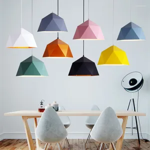 Lampes suspendues PHYVAL Nordic Lights pour salon chambre décor Macaron fer lampe suspendue restaurant café bar moderne LED