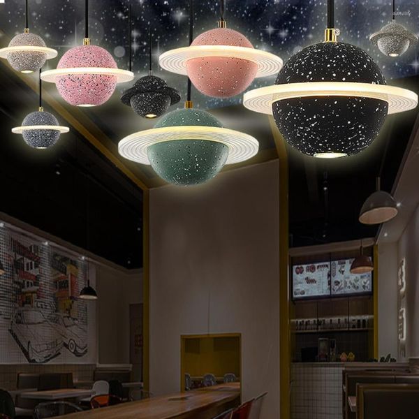 Lampes suspendues Planet Lustre Boutique Commercial Industriel Vent Restaurant Bar Escaliers Lune Lumière Chambre Chevet Petit