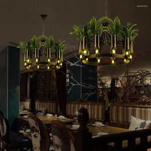 Lampes suspendues Lustre végétal Style industriel Personnalité créative Pot Restaurant Boutique de vêtements Bar Fleurs Plantes vertes Lumière