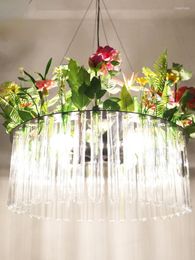 Hanglampen planten kroonluchter speciale eetkar restaurant pot verse groene bloemen decoratieve lamp