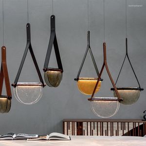 Lampes suspendues Post-moderne ceinture verre petit droplight nordique minimaliste designer échantillon salle restaurant bar chevet art