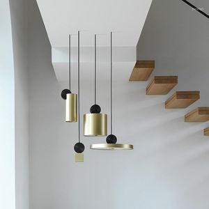 Lampes suspendues Post moderne doré noir lampe verticale lampe verticale LED luminaire suspendu