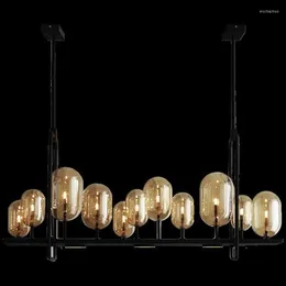 Lampes suspendues Post-moderne Vintage lampe en verre lumières lustre éclairage LED lampe à main Loft décor luminaires salon