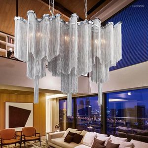 Lampes suspendues Art créatif postmoderne chaîne en aluminium gland lustre salon île table à manger décoration intérieure éclairage