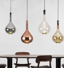 Hanglampen Postmoderne Designer Eenvoudige Restaurant Stained Glass Kroonluchter Lamp Creative Single-head Cafe Nordic Bar LED Hanglamp