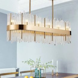 Pendants Postmodern Glass Rectangular Chandelier Creative Design Restaurant Bar