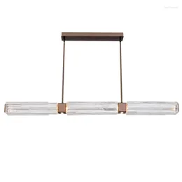Lampes suspendues Postmodern Glass Restaurant de forme spéciale Simple Light Luxury Study Bar Hall d'exposition Long Lustre