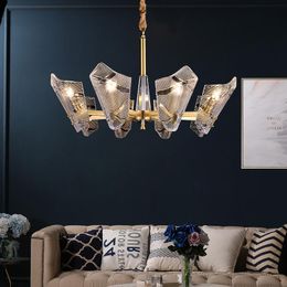 Hanglampen postmodern licht luxe Amerikaanse stijl eenvoudige sfeer woonkamer woonkamer all-copper en creatief kristal chandelie