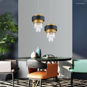 Hanglampen postmodern licht luxe kristallen dineren kroonluchter voor slaapkamer bedkamer woonkamer eenvoudige ronde lichten