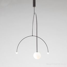 Lámparas colgantes luces de brillo posmoderno diseñador líneas geométricas nórdico Loft dormitorio iluminación minimalista cocina colgante colgante