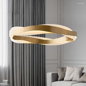 Hanglampen Postmoderne Luxe Kroonluchter Woonkamer Eenvoudige Slaapkamer Designer Ring Nordic Minimalistische Eetkamer Lamp