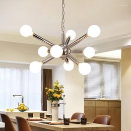 Lampes suspendues Style nordique postmoderne intérieur Simple chambre salon maison luxe fer lustre suspension lumière