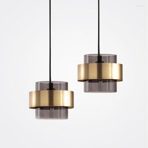 Lampes suspendues Postmodernisme Cristal Métal Lumières Éclairage Créatif Pour Chambre Table De Chevet Restaurant TV Fond Mur Suspensi