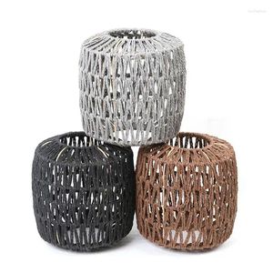 Lampes suspendues abat-jour en rotin de haute qualité et corde de papier durable tissé style bohème pour mur de table