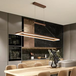 Lampes suspendues Lustre de restaurant rectangulaire Éclairage moderne LED Cuisine Or / Café