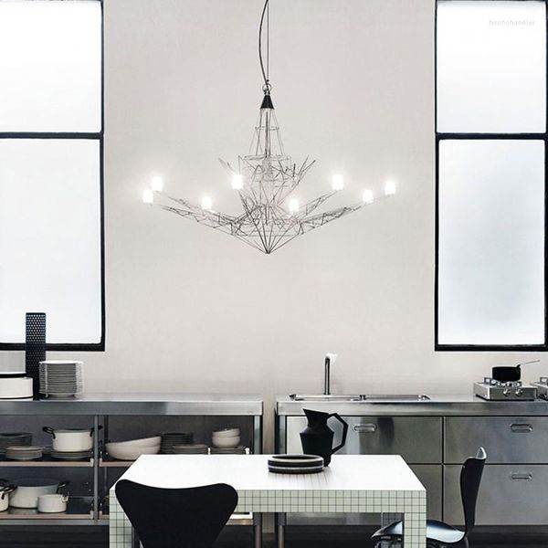 Lampes suspendues Restaurant Maison Style Italien Tour De Fer Lustre Simple Atmosphère Moderne Créative