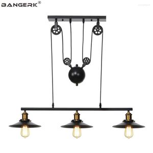 Lampes suspendues rétro fer noir industriel Vintage Loft décor Edison LED ascenseur suspendus lumières salle à manger bar éclairage intérieur