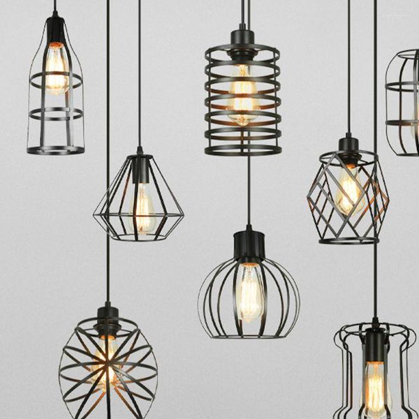 Lampes suspendues rétro Bluetooth chambre salon Lndustrial vent lampe magasin de vêtements Restaurant Bar Rron lustre