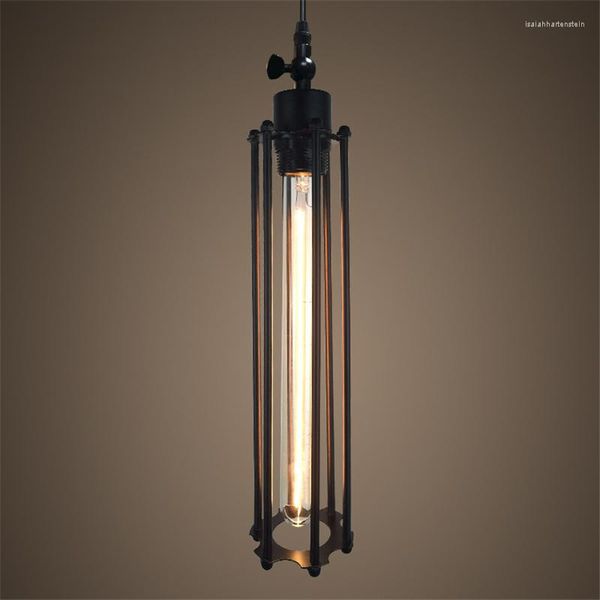 Lámparas colgantes Retro E27 Luces de flauta Minimalista Lámpara de viento industrial de América del Norte para la decoración del comedor del restaurante