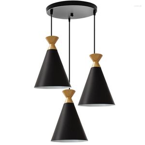 Lampes suspendues Rétro Industriel Plafond Lustres Fer E27 Lampe Pour Cuisine Chambre Restaurant Maison Noir / Blanc 3 Têtes Suspension