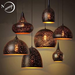 Lampes suspendues rétro nouveauté industrielle fer noir lumière LED E27 avec 7 styles pour salon cuisine chambre El bureau restaurant296m