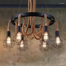 Hanger lampen retro touw industriële lichten led keukenlamp bedontje hangende plafondverlichting ming ming