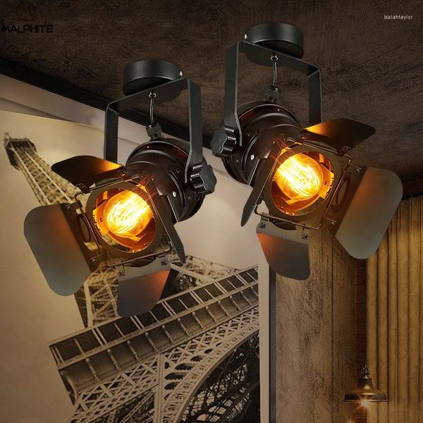 Lampes suspendues rétro Spot lumières sur rail barre de LED El cuisine lampe à main Loft extensible industriel Vintage luminaires d'éclairage