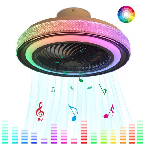 Lámparas colgantes RGB Color Dormitorio Ventilador Lámpara Hogar Restaurante LED Techo APLICACIÓN inteligente Bluetooth Música Invisible