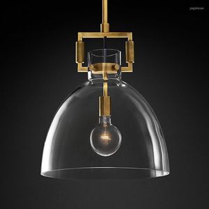 Hanger lampen RH Lighting Personality Restaurant Volledig koper kroonluchter Amerikaan Simple Glass Study