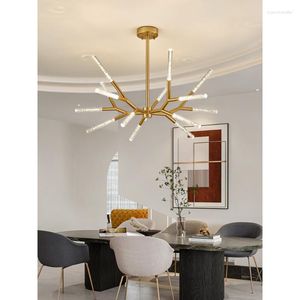 Lampes suspendues Room Decor Led Art Lustre Lampe Lumière Clearing Cristal Colonne Branches D'arbres Conçu Décoration De La Maison Chambre Salon