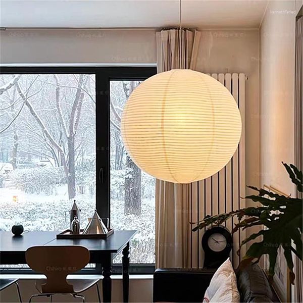 Lampes suspendues lampe en papier ronde Led lumière japonaise minimaliste salon salle à manger chambre Loft Restaurant Bar décor à la maison