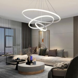 Pendant Lamps Round Ring Led Ceiling Light Chandeliers For Living Dining Room Staircase Hanging Lamp Home Decore Lighting Fixtures